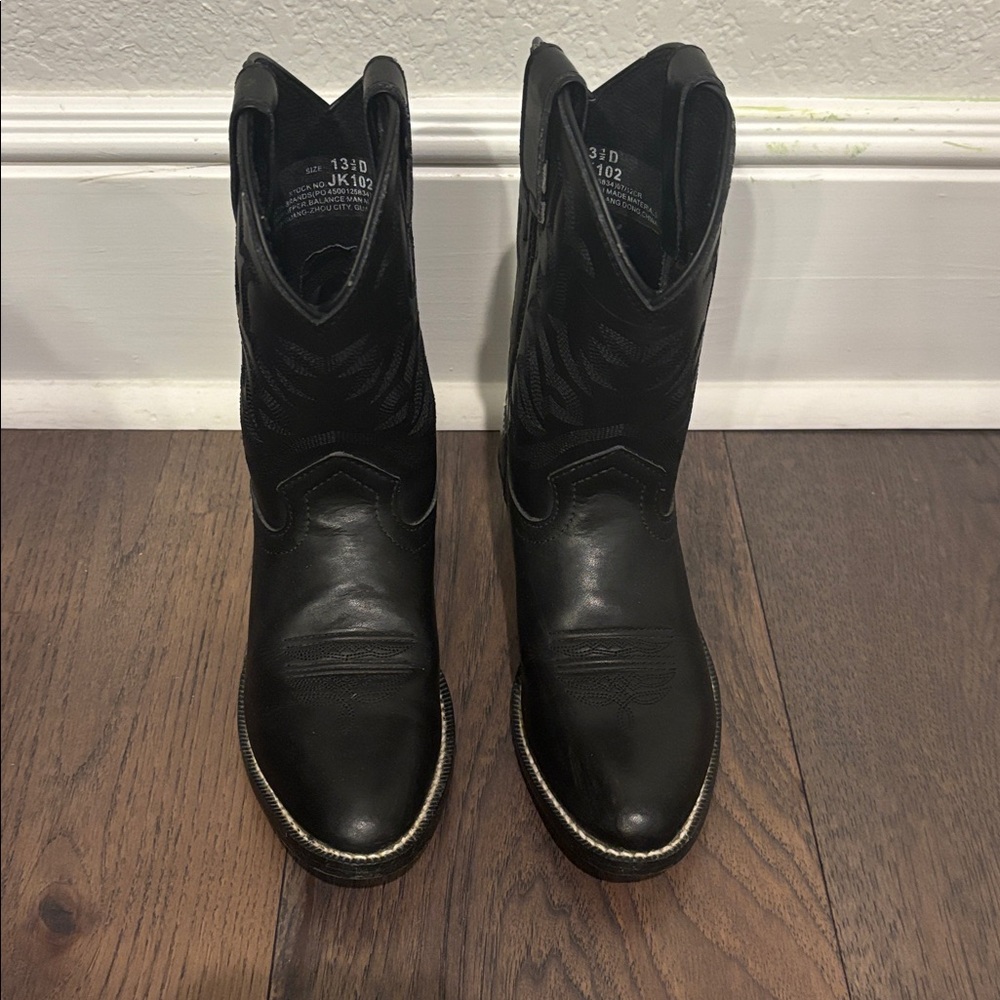 Justin Leather Cowboy Boots -  Kids size 13.5